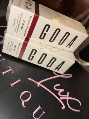 GODA Fragrance for Her - White & Burgundy Packaging - two 15 ml bottles